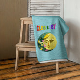 Princess Rose Garden Premium Bath Towel hanging elegantly in a bathroom.