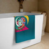 Image of Fairies & Fireflies Premium Bath Towel draped elegantly