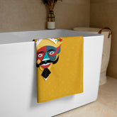 Image of Magic Mirror Premium Bath Towel on a bathroom rack.
