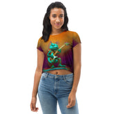 Tranquil Tides All-Over Print Crop Tee - Beyond T-shirts