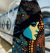 Colorful Visual Vibrancy laundry bag on white background.