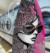 Visual Visions II patterned laundry bag in a home setting.