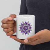 Elegant White Glossy Mandala Mug - Beyond T-shirts