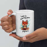 Love Is Sharing White glossy mug