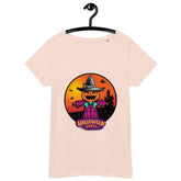 Eco-friendly women's Halloween tee with a chic potion design, perfect for casting style spells."