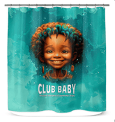 Wondrous Childlike Gaze Shower Curtain with vibrant color scheme.