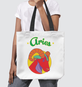 Aries Basketweave Tote Bag | Zodiac Series 5 - Beyond T-shirts
