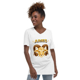 Aries Unisex Short Sleeve V-Neck T-Shirt | Zodiac Series 2 - Beyond T-shirts