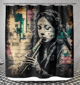 Breathing Life Into Music Shower Curtain - Beyond T-shirts