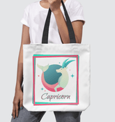 Capricorn Basketweave Tote Bag | Zodiac Series 3 - Beyond T-shirts