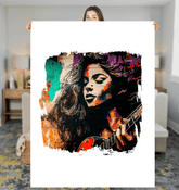 Fingers Dance On Strings Sherpa Blanket - Beyond T-shirts