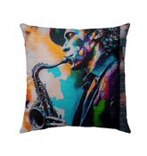 Gettin' Funky On Sax Outdoor Pillow - Beyond T-shirts