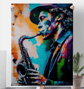 Gettin' Funky On Sax Sherpa Blanket - Beyond T-shirts