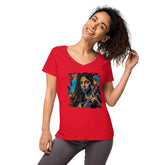 Guitar Is Her Voice Women’s Fitted V-neck T-shirt - Beyond T-shirts