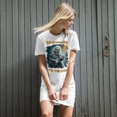 Guitar shredding organic cotton t-shirt dress - Beyond T-shirts