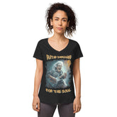 Guitar shredding women’s fitted v-neck t-shirt - Beyond T-shirts