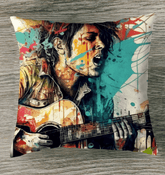 Guitar Speaks, I Listen Outdoor Pillow - Beyond T-shirts