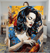 Just a Guitarist Sherpa Blanket - Front View