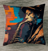 Let The Sax Speak Outdoor Pillow - Beyond T-shirts