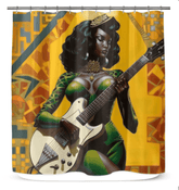 Love Playing Guitar Shower Curtain Twin - Bathroom Decor