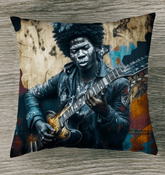 Master Of The Six String Outdoor Pillow - Beyond T-shirts