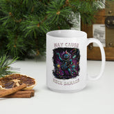 May cause neck damage white glossy mug - Beyond T-shirts