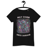 May cause neck damage women's basic organic t-shirt - Beyond T-shirts