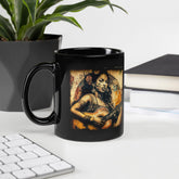 Music Speaks, Guitar Roars Black Glossy Mug - Beyond T-shirts