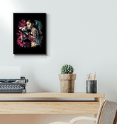 Determined Outcomes wrapped canvas art piece in living room setting.