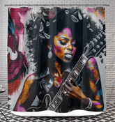 Rocking Out, Feminine Style Shower Curtain - Beyond T-shirts
