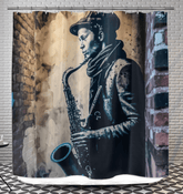Sax It Up Shower Curtain - Beyond T-shirts