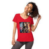 Saxophone Is Her Voice Women’s Fitted V-neck T-shirt - Beyond T-shirts