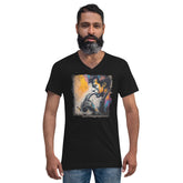 Saxophone Sorcery Unisex Short Sleeve V-Neck T-Shirt - Beyond T-shirts