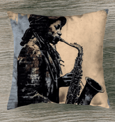 Saxophone Swagger Outdoor Pillow - Beyond T-shirts