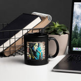 She Breathes Through Music Black Glossy Mug - Beyond T-shirts