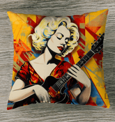 Sing Love Guitar Outdoor Pillow Towel - Front View