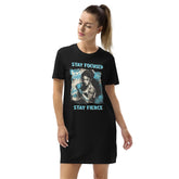 Stay Focused Stay Fierce Organic Cotton T-shirt Dress - Beyond T-shirts