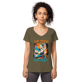 Stay Focused Stay Fierce Women’s Fitted V-Neck T-Shirt - Beyond T-shirts