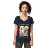 Sweat Is Just Fat Crying Women’s Fitted V-neck T-shirt - Beyond T-shirts