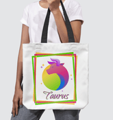 Taurus Basketweave Tote Bag | Zodiac Series 3 - Beyond T-shirts