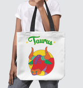 Taurus Basketweave Tote Bag | Zodiac Series 5 - Beyond T-shirts