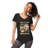Train For The Impossible Women’s Fitted V-Neck T-Shirt - Beyond T-shirts