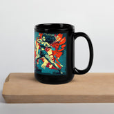 Train Hard Fight Harder Black Glossy Mug - Beyond T-shirts