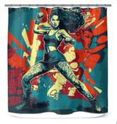 Train Hard, Fight Harder Shower Curtain - Beyond T-shirts