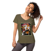 Train Like A Warrior Women’s Fitted V-Neck T-Shirt - Beyond T-shirts