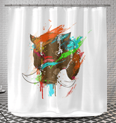 Watercolor Boar Shower Curtain - Beyond T-shirts