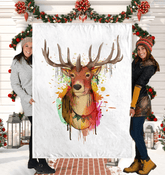 Watercolor Elk Sherpa Blanket - Beyond T-shirts