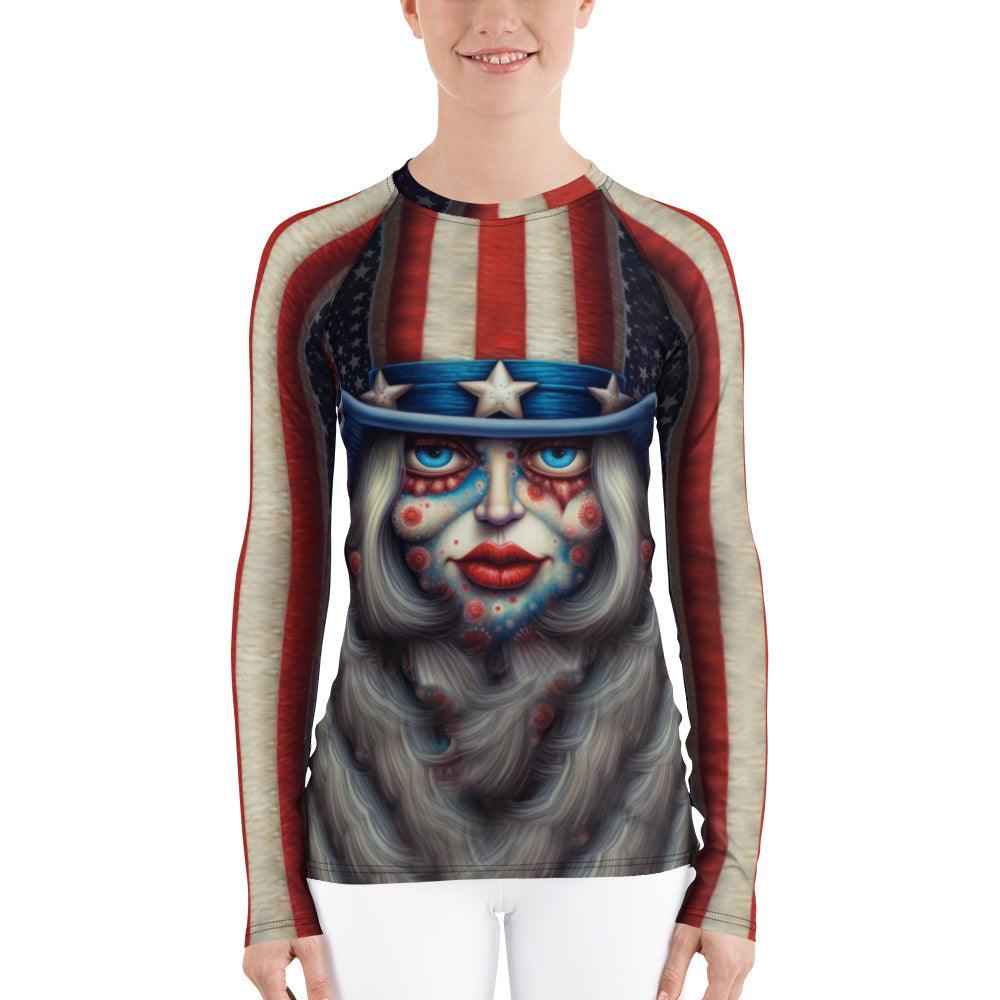 A Celebration Of America America the Beautiful Women's Rash Guard - Beyond T-shirts