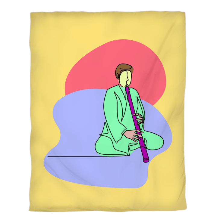 A Man Playing A Pipe Duvet Cover - Beyond T-shirts