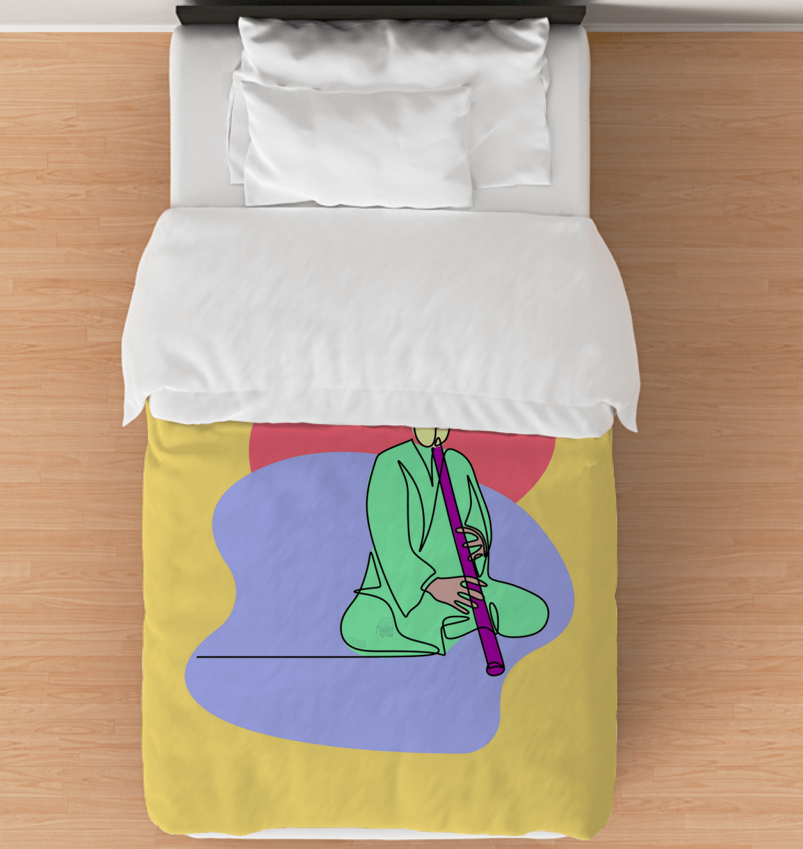 A Man Playing A Pipe Duvet Cover - Beyond T-shirts